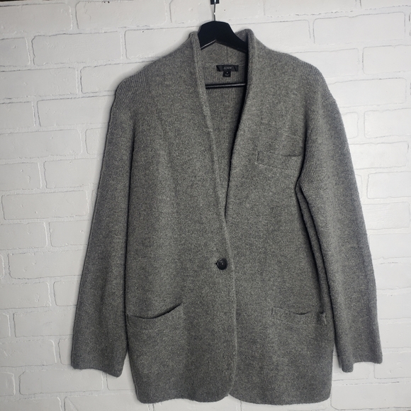 J. Crew Jackets & Blazers - J.Crew Cocoon Grey Sweater-Blazer